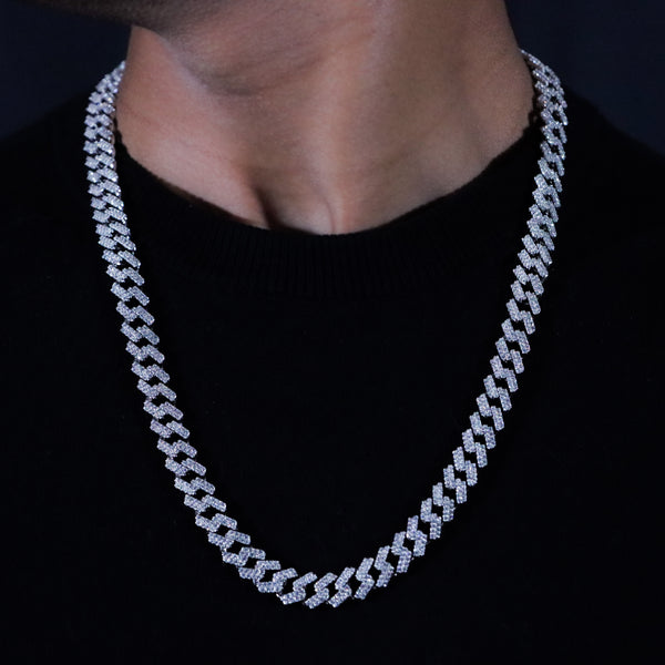 Iced Out Prong Link Cuban Chain (8mm)