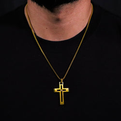 Lux Haus Gold Cross with Diamond