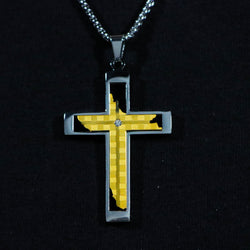 Lux Haus Gold and Silver Cross with Chain